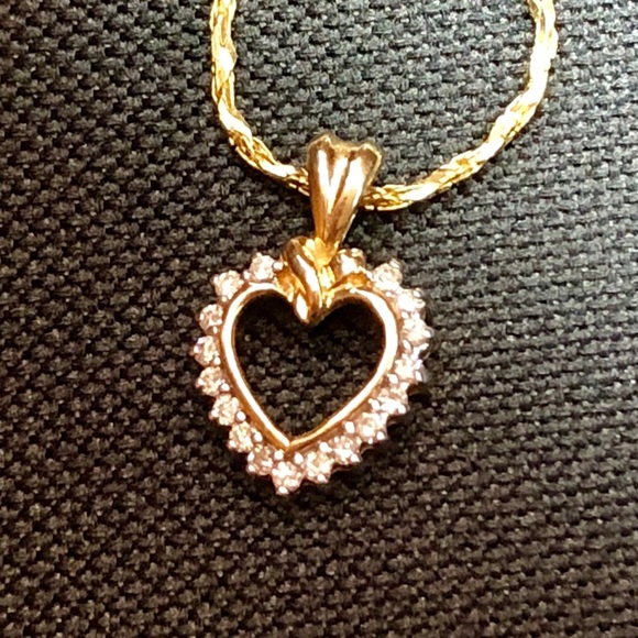 14k ❤️ pendent Chain .25carat natural💎Certificate - Picture 2 of 8